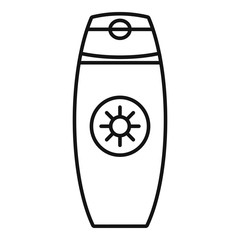 Sunscreen bottle cream icon. Outline sunscreen bottle cream vector icon for web design isolated on white background