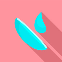 Drop on contact lens icon. Flat illustration of drop on contact lens vector icon for web design