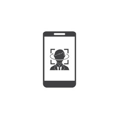 Facial recognition technology icon , Face ID concept, smart phone focus in a users face. EPS10 vector illustration in a flat style