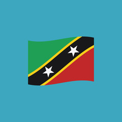 Saint Kitts and Nevis flag icon in flat design