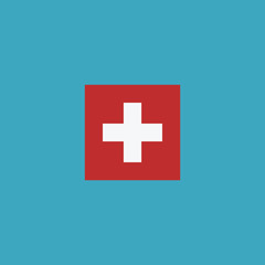 Switzerland flag icon in flat design