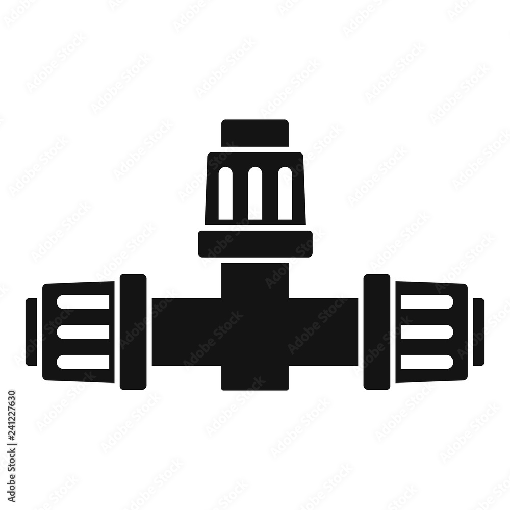 Poster cross pipe irrigation icon. simple illustration of cross pipe irrigation vector icon for web design 