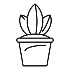 Pot plant icon. Outline pot plant vector icon for web design isolated on white background