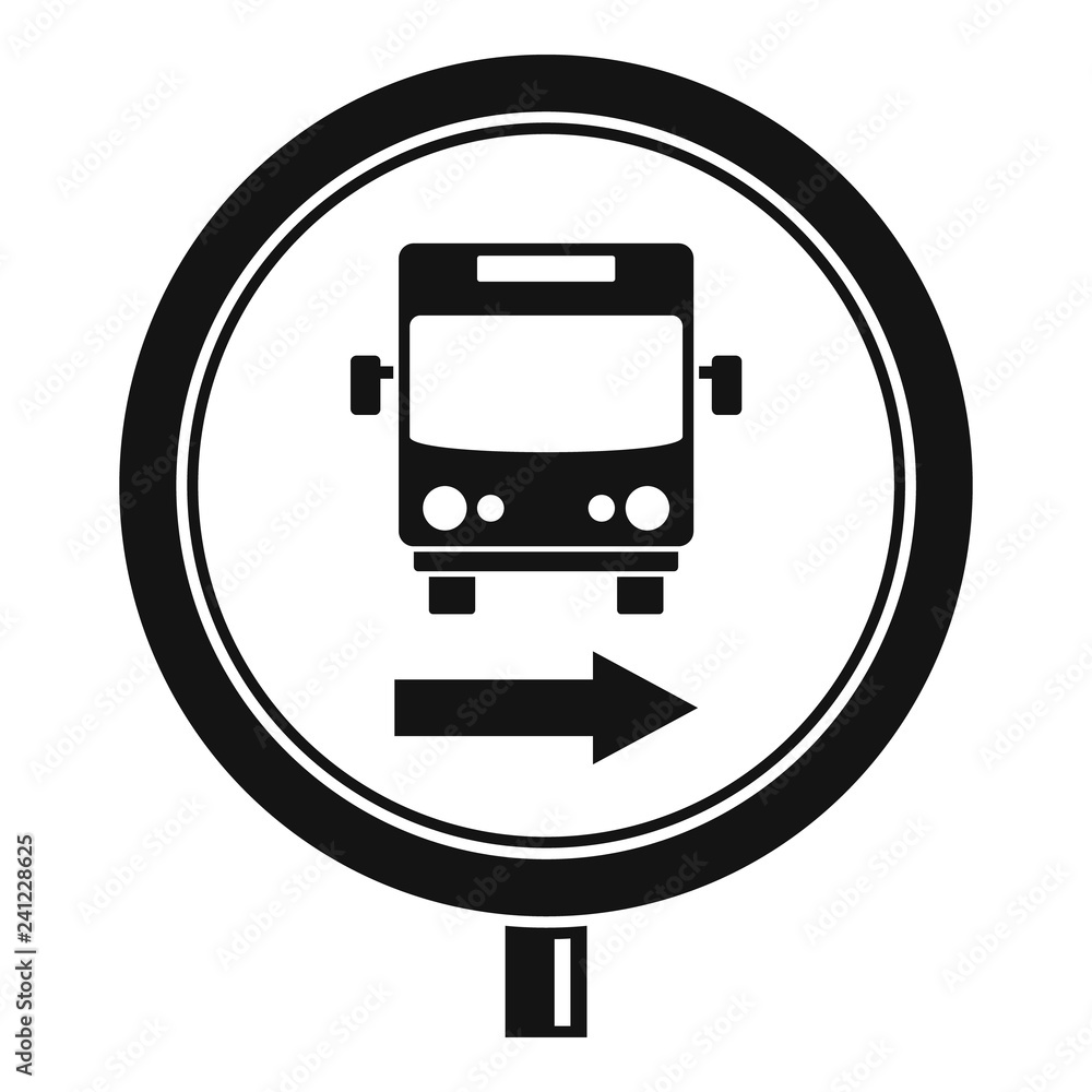 Poster circle bus station sign icon. simple illustration of circle bus station sign vector icon for web des