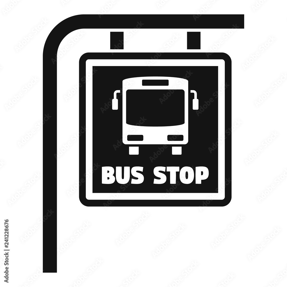 Poster bus stop sign icon. simple illustration of bus stop sign vector icon for web design isolated on whit