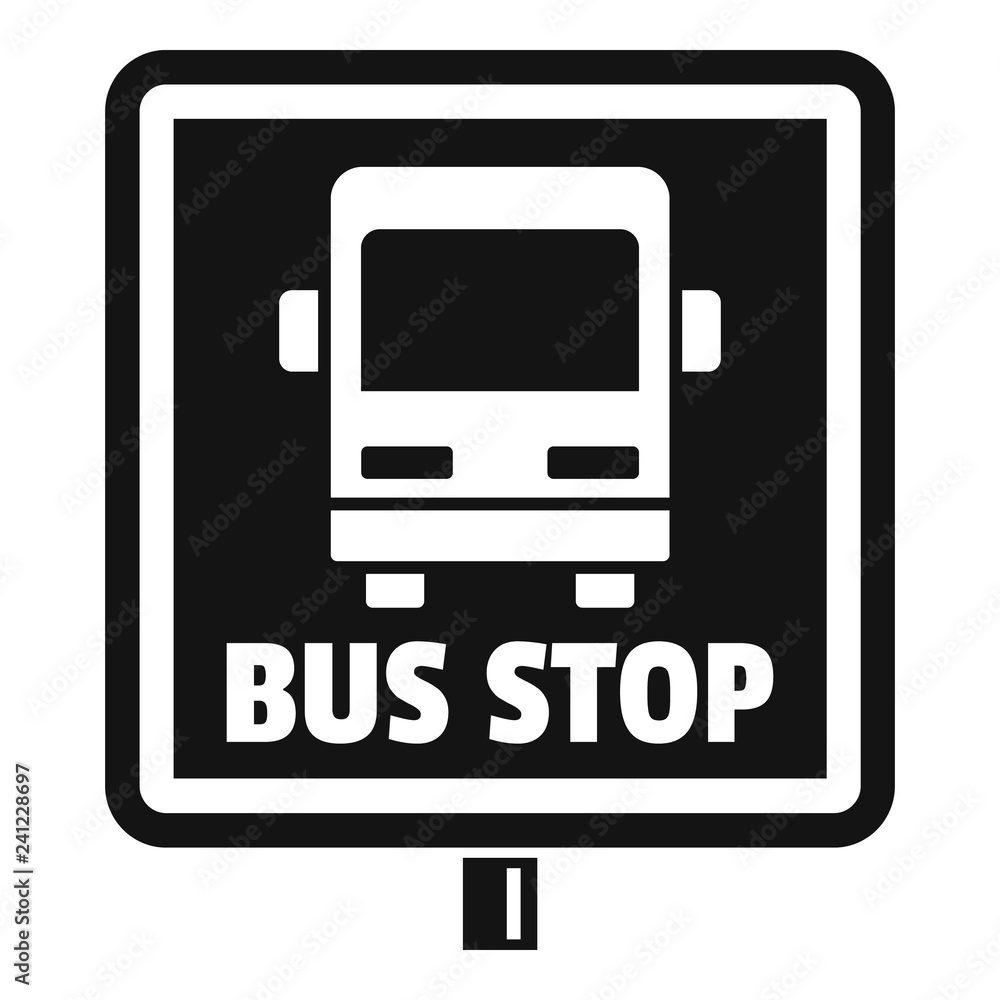 Poster square bus stop sign icon. simple illustration of square bus stop sign vector icon for web design is