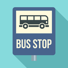 Bus stop traffic sign icon. Flat illustration of bus stop traffic sign vector icon for web design