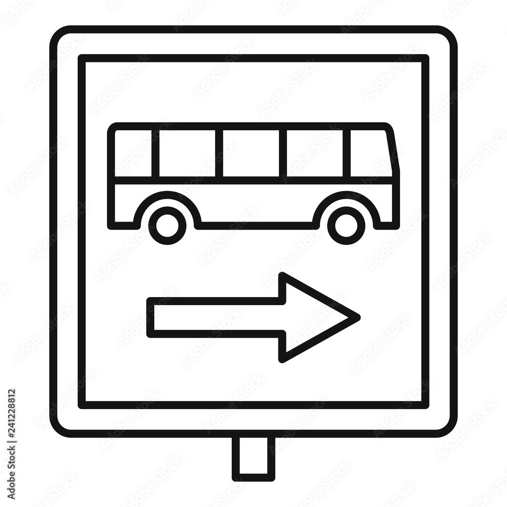 Poster sign bus stop icon. outline sign bus stop vector icon for web design isolated on white background