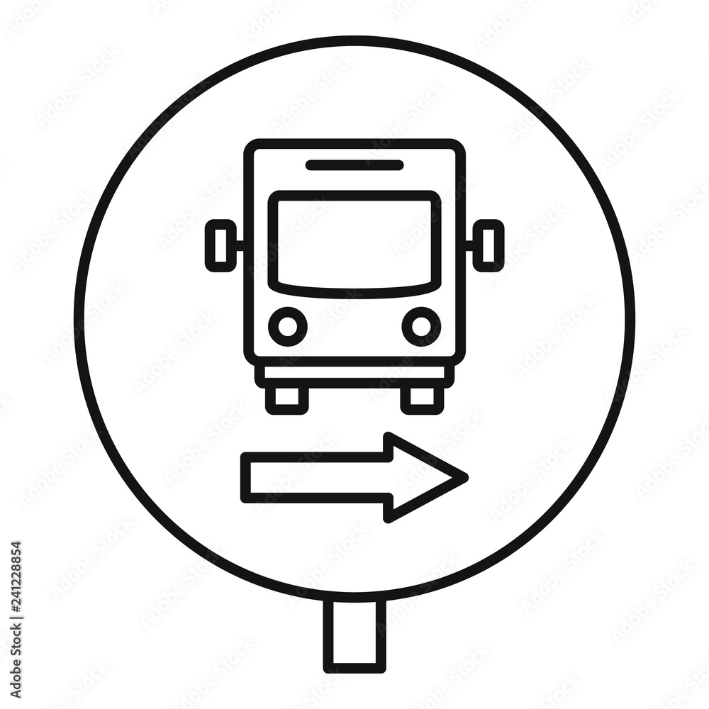 Poster circle bus station sign icon. outline circle bus station sign vector icon for web design isolated on