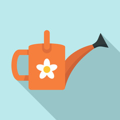 Flower watering can icon. Flat illustration of flower watering can vector icon for web design