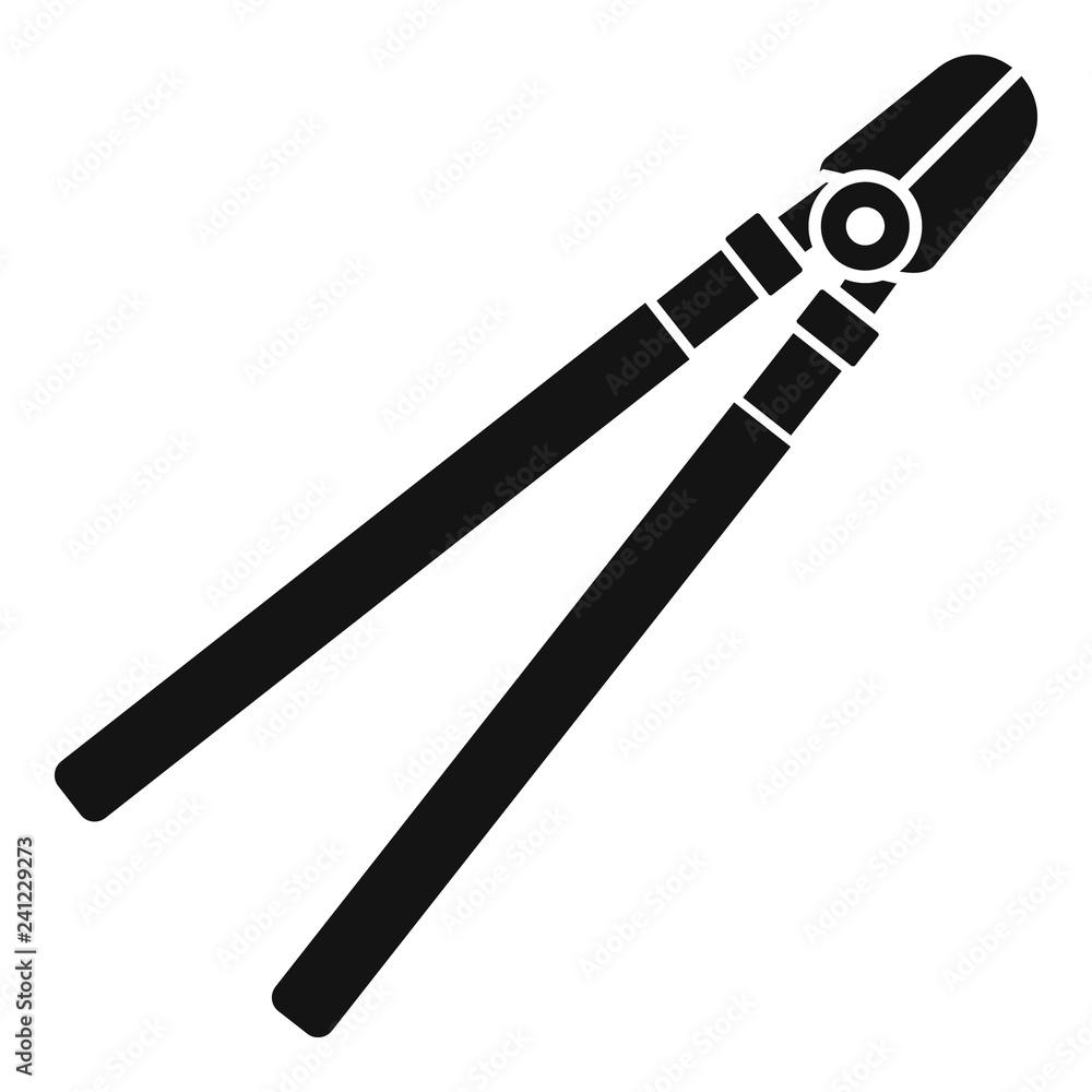 Poster garden long scissors icon. simple illustration of garden long scissors vector icon for web design is