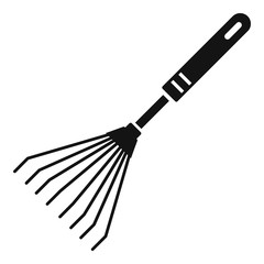 Metal rake icon. Simple illustration of metal rake vector icon for web design isolated on white background