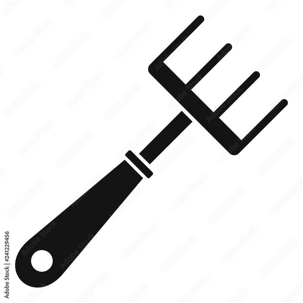 Poster hand rake icon. simple illustration of hand rake vector icon for web design isolated on white backgr