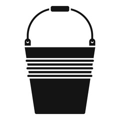 Metal bucket icon. Simple illustration of metal bucket vector icon for web design isolated on white background