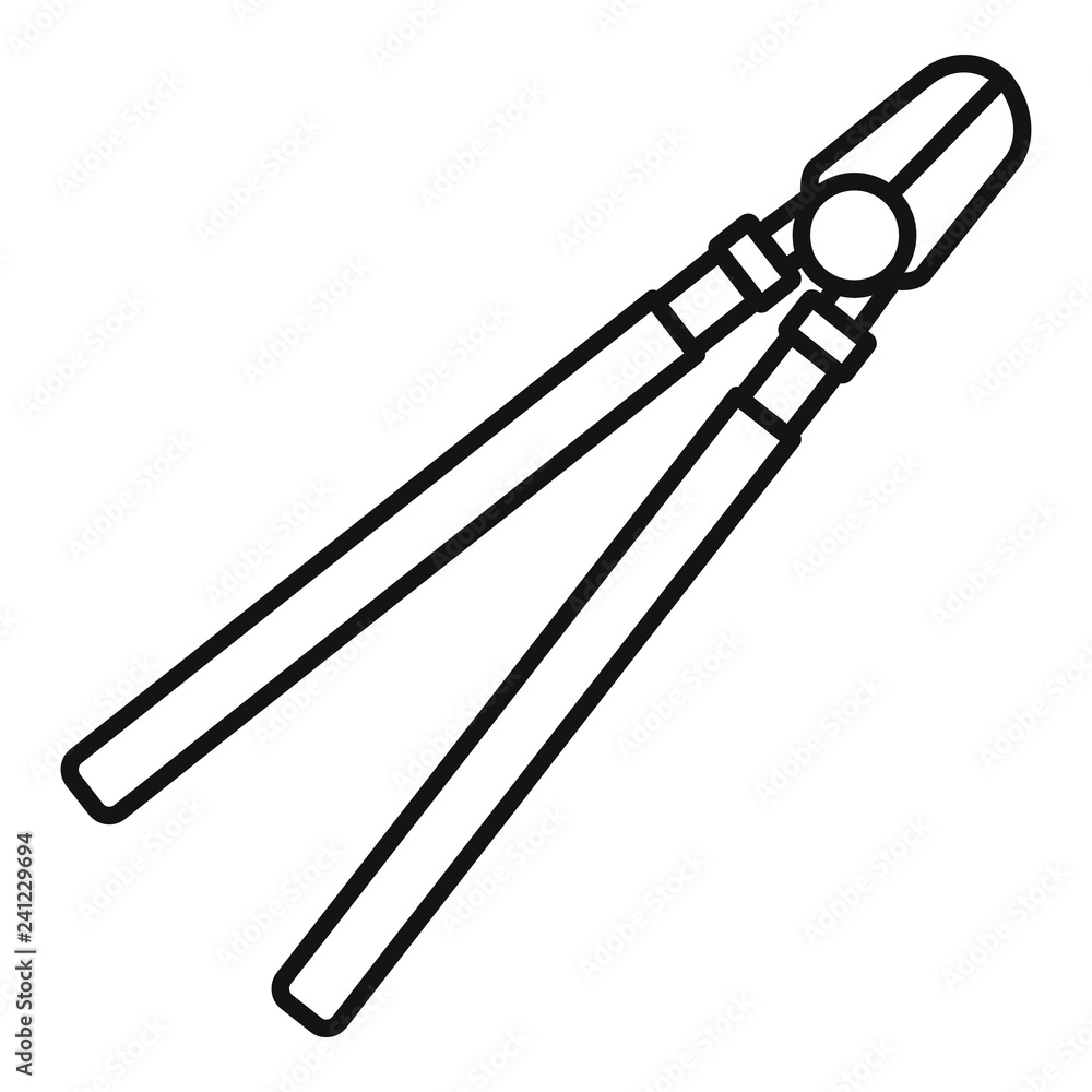 Poster garden long scissors icon. outline garden long scissors vector icon for web design isolated on white