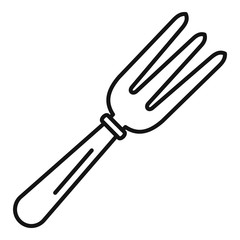 Hand garden rake icon. Outline hand garden rake vector icon for web design isolated on white background