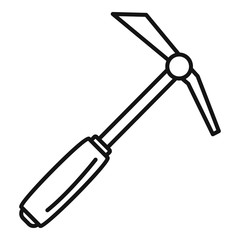 Hand shovel dig icon. Outline hand shovel dig vector icon for web design isolated on white background