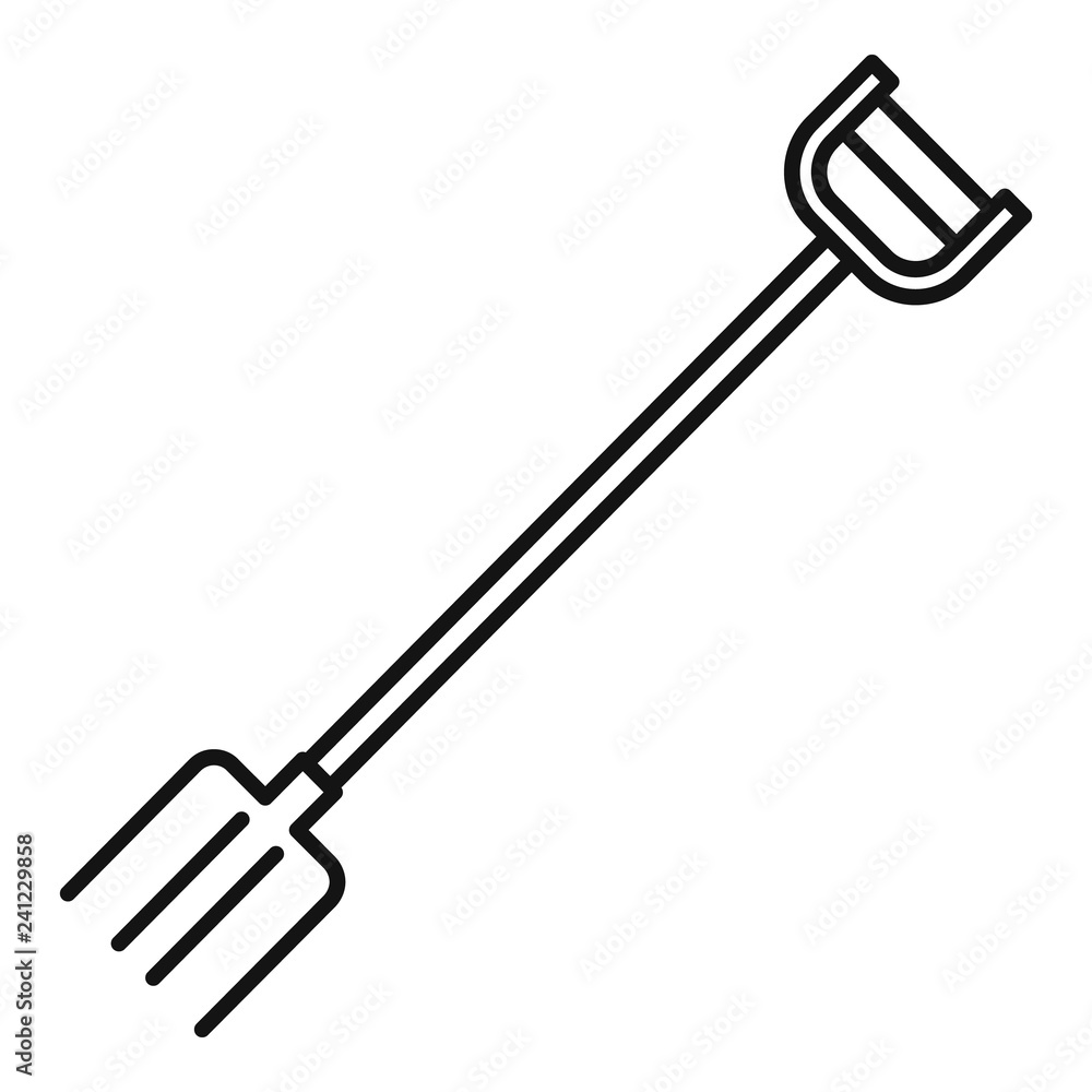 Poster garden pitchfork icon. outline garden pitchfork vector icon for web design isolated on white backgro