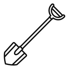 Shovel icon. Outline shovel vector icon for web design isolated on white background