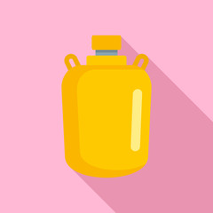 Gold water flask icon. Flat illustration of gold water flask vector icon for web design