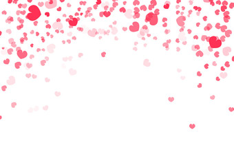 Valentine's day background, heart confetti falling decoration of love vector abstract illustration