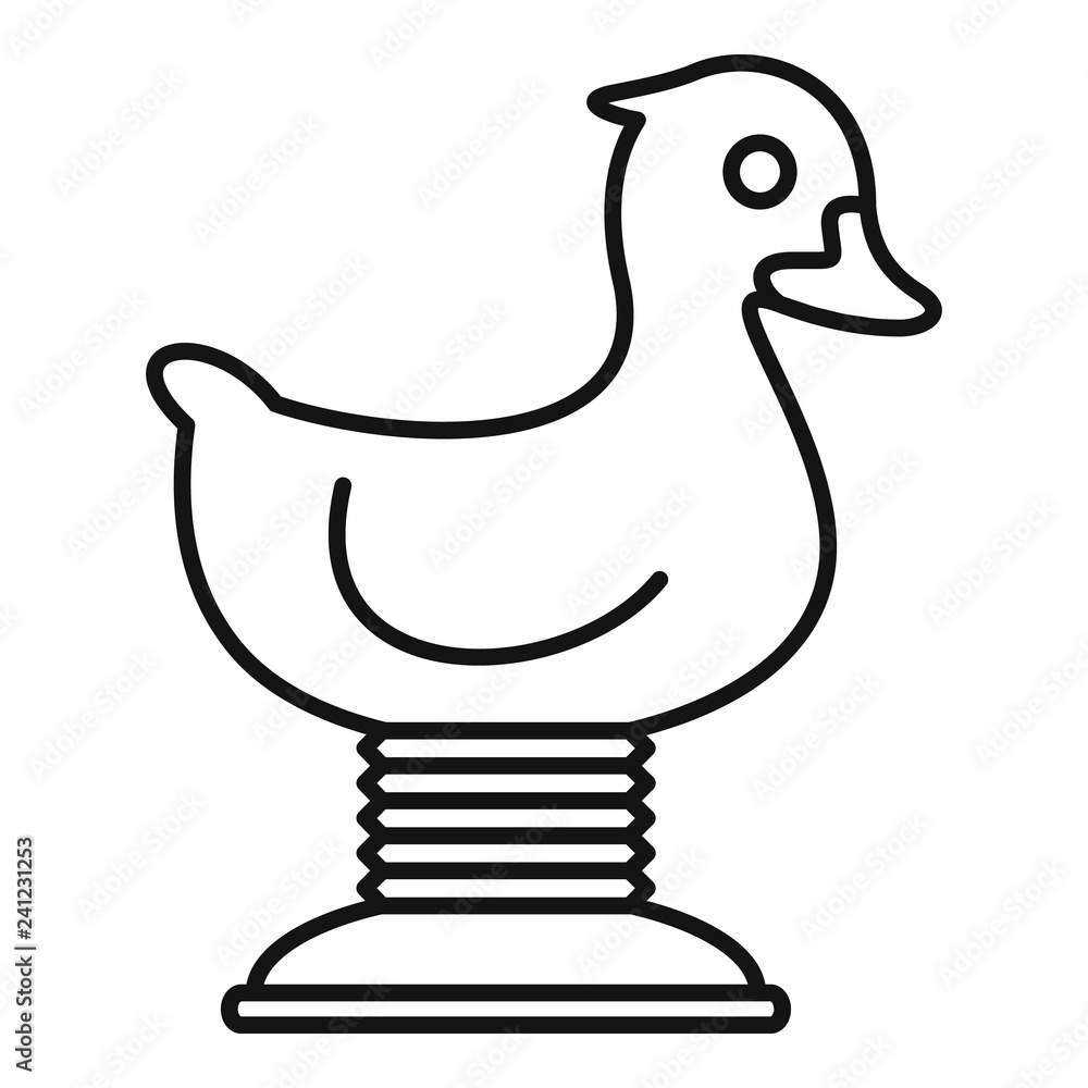Poster riding kid duck icon. outline riding kid duck vector icon for web design isolated on white backgroun