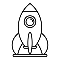Kid amusement rocket icon. Outline kid amusement rocket vector icon for web design isolated on white background