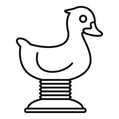 Riding kid duck icon. Outline riding kid duck vector icon for web design isolated on white background