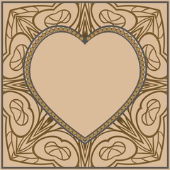 Valentine's day pattern with heart. Template Greeting Card, Invitation Or Posters. Vector Illustration.