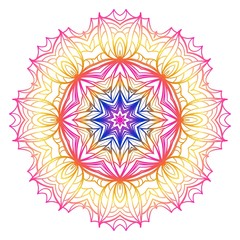 Floral color mandala. Arabic, Indian, motifs. Vector illustration.