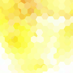 Geometric pattern, vector background with hexagons in yellow, white  tones. Illustration pattern