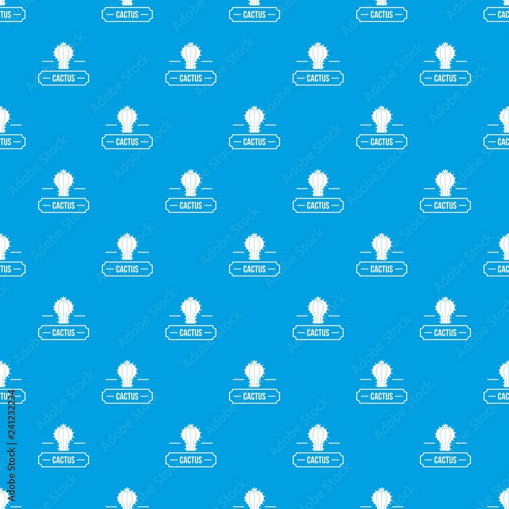 Poster decoration cactus pattern vector seamless blue repeat for any use