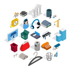 Industrial zone icons set. Isometric set of 25 industrial zone vector icons for web isolated on white background