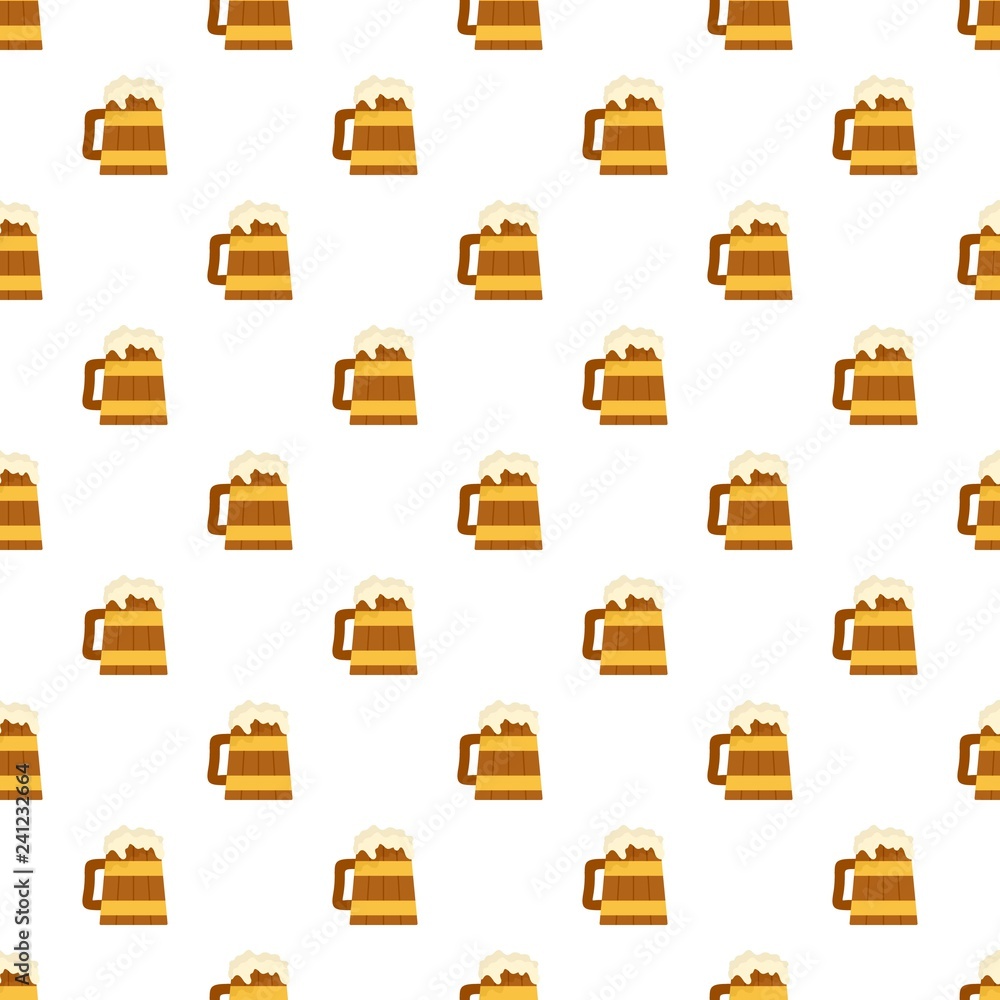Aufkleber wood mug of beer pattern seamless vector repeat for any web design