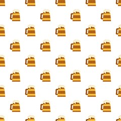 Wood mug of beer pattern seamless vector repeat for any web design