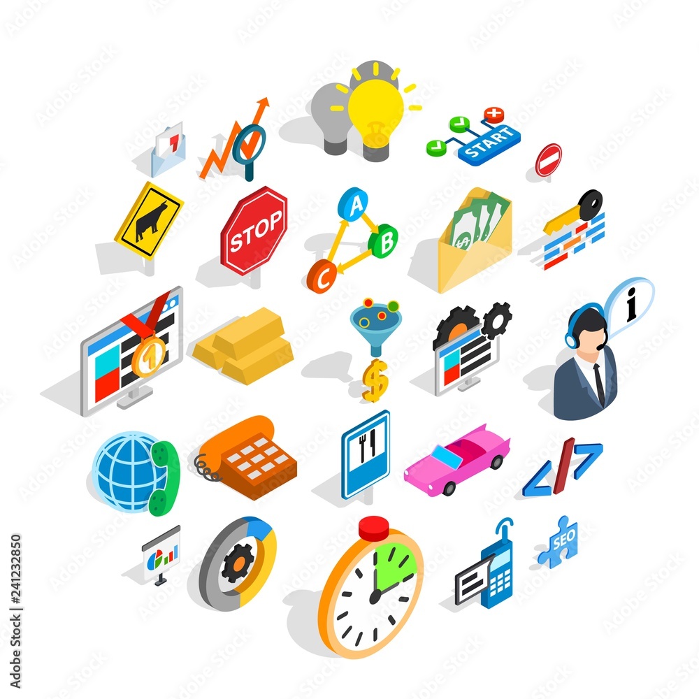 Poster convenient icons set. isometric set of 25 convenient vector icons for web isolated on white backgrou