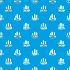 Botany cactus pattern vector seamless blue repeat for any use