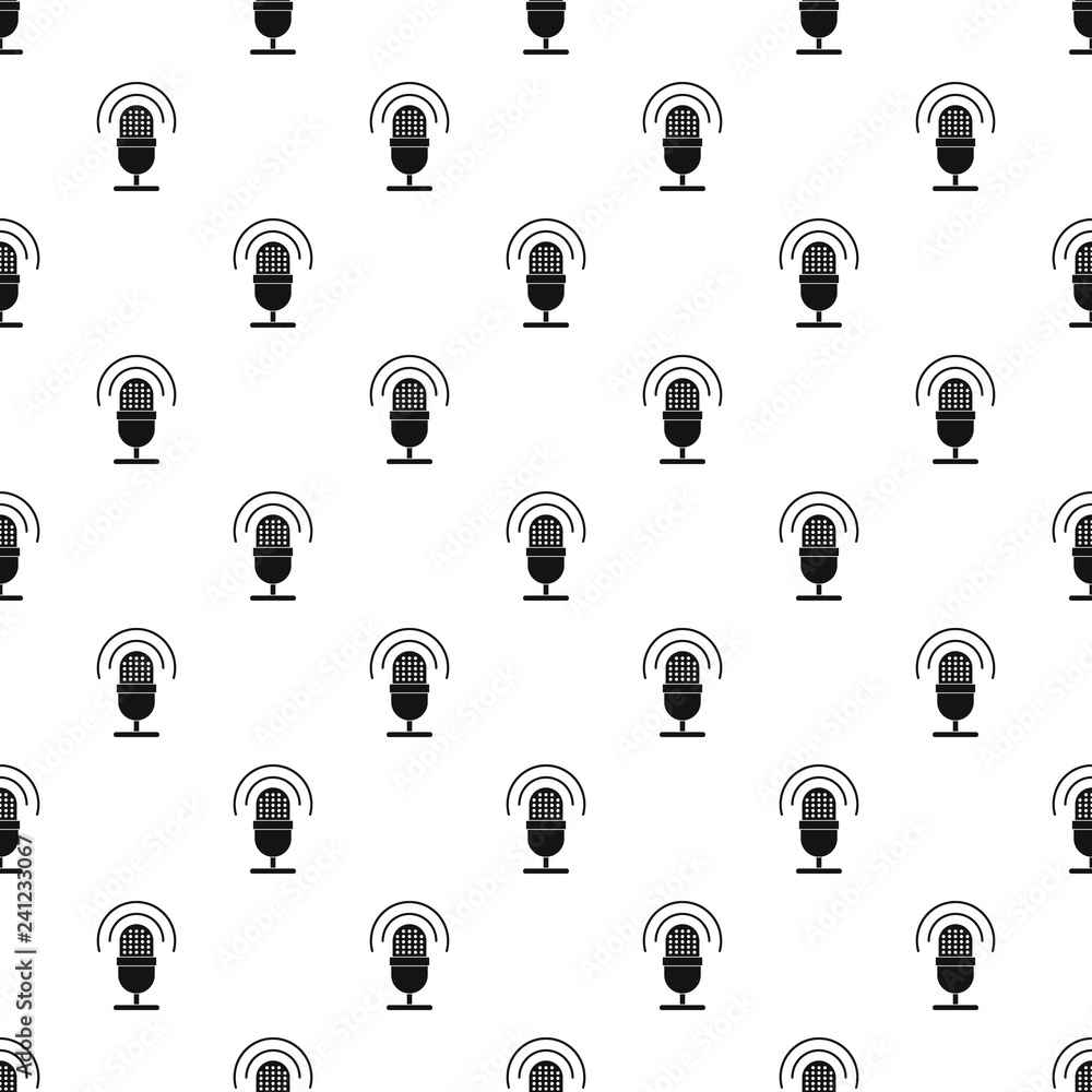 Poster studio microphone pattern seamless vector repeat geometric for any web design