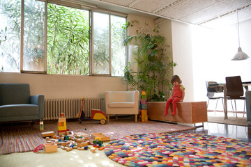 Baby playing indoors