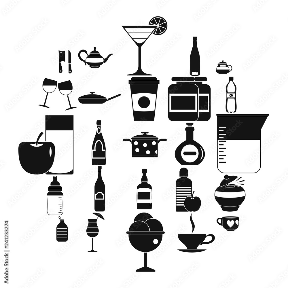 Poster crockery icons set. simple set of 25 crockery vector icons for web isolated on white background