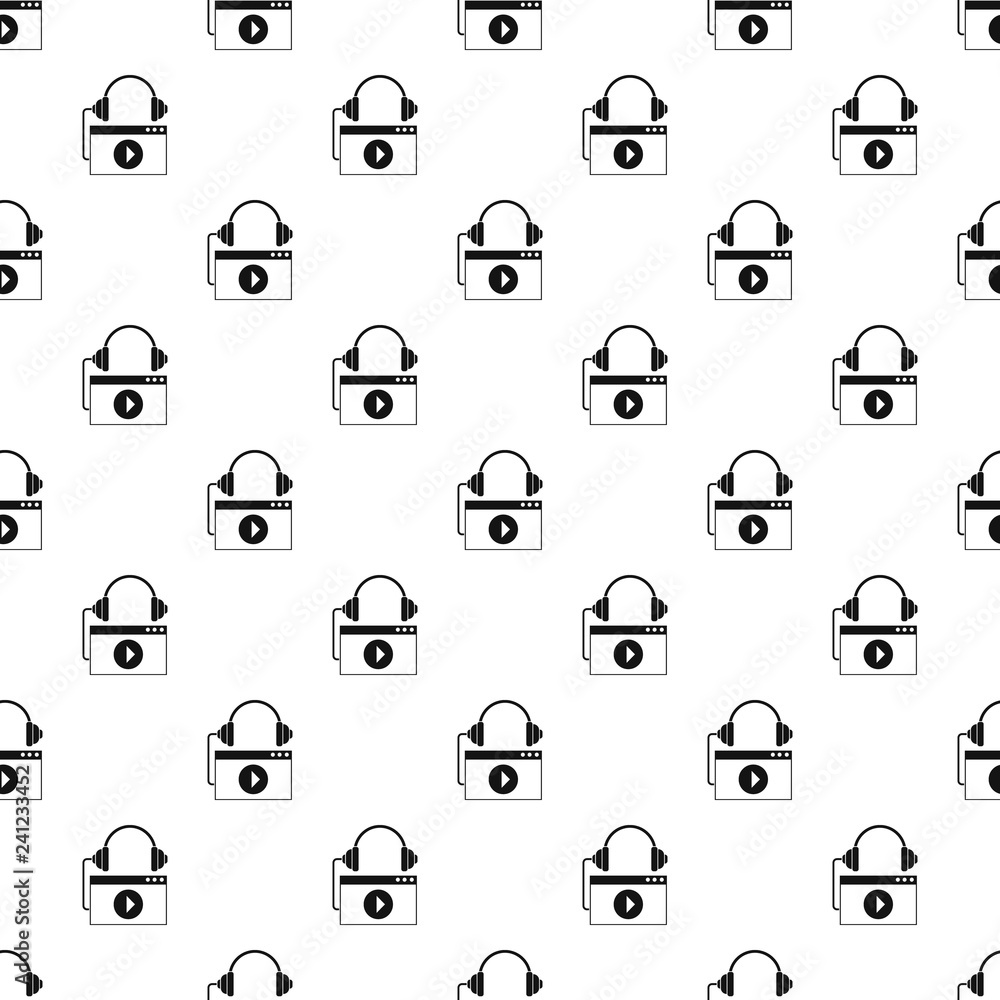 Poster play audio file pattern seamless vector repeat geometric for any web design