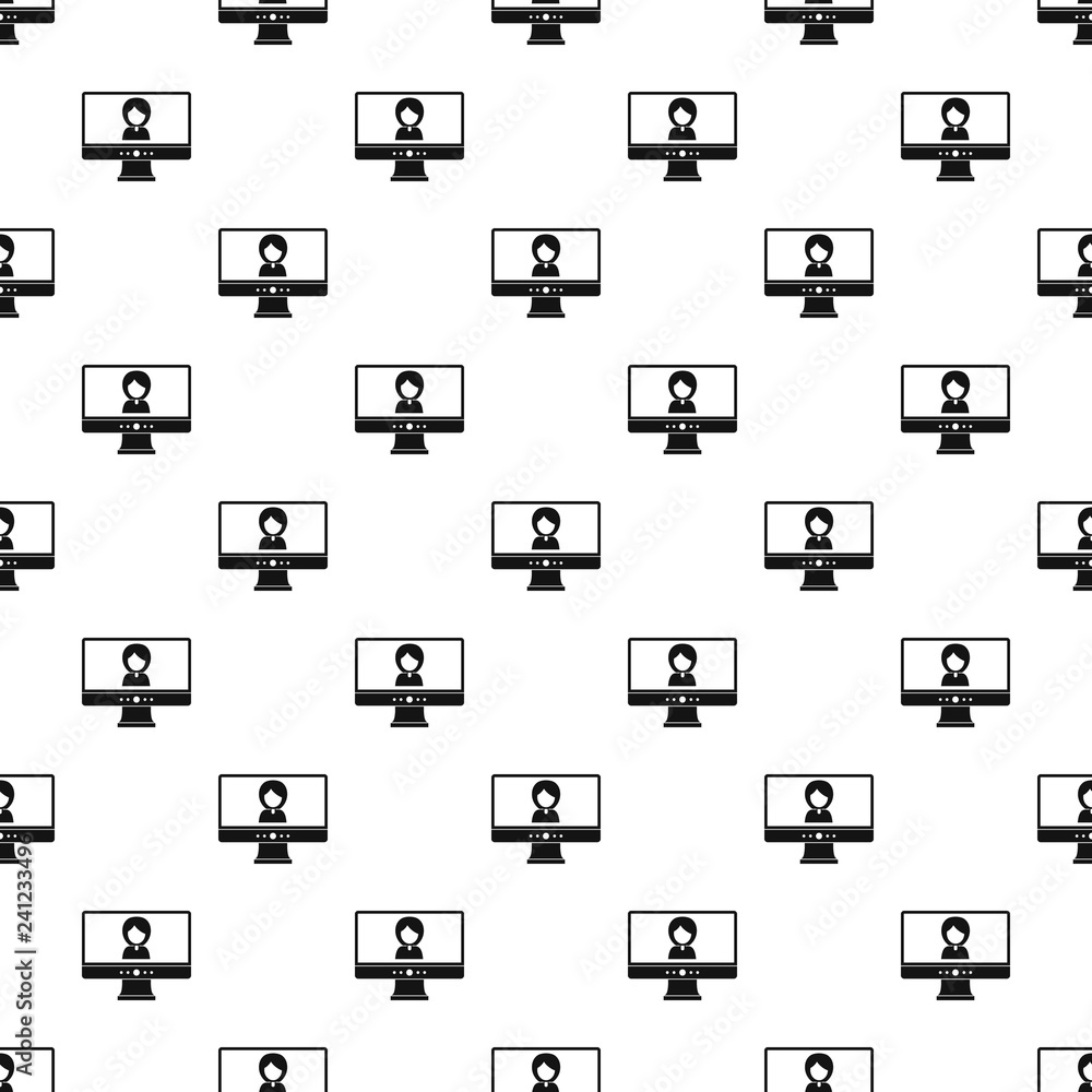 Poster video conference pattern seamless vector repeat geometric for any web design