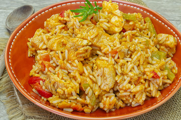 poulet et riz à la provençale