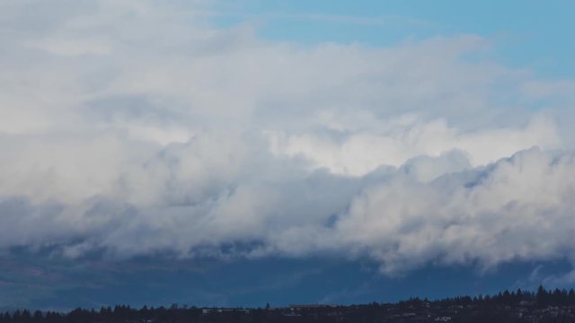 Cloud Timelapse, Time Lapse of Weather, Storm Clouds Over Hillside