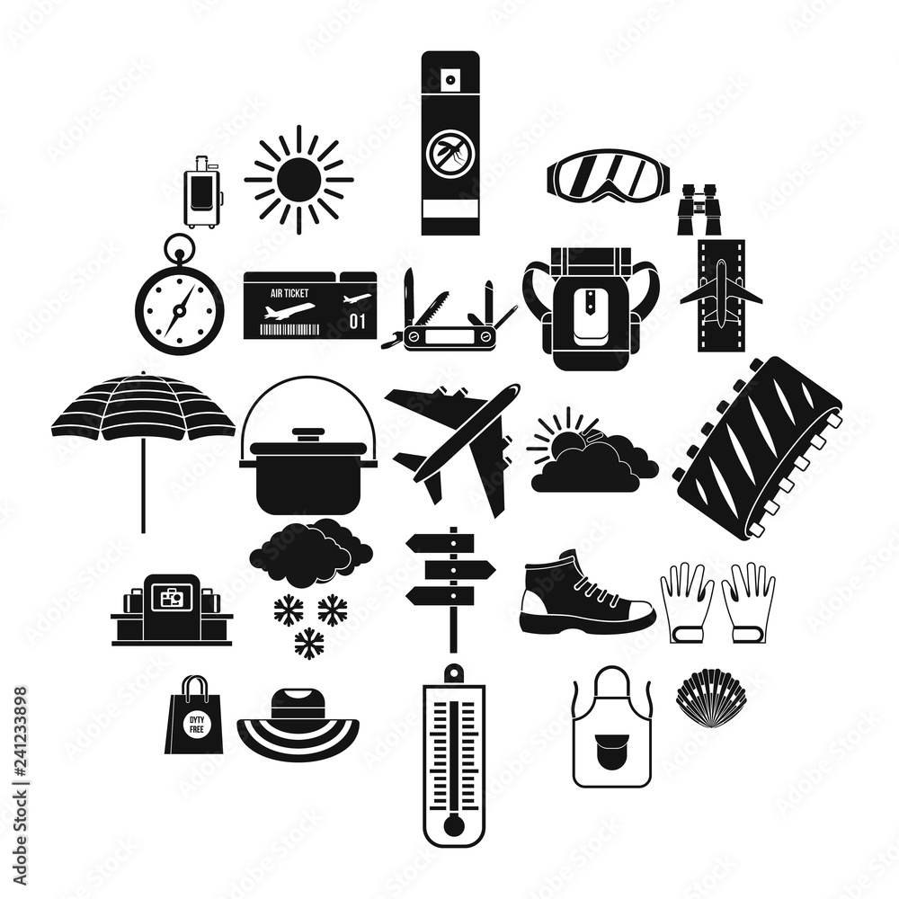 Canvas Prints Expected vacation icons set. Simple set of 25 expected vacation vector icons for web isolated on white background