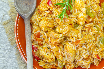 poulet et riz à la provençale
