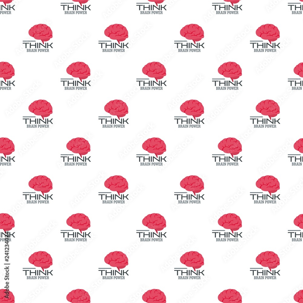 Poster think brain power pattern seamless vector repeat for any web design