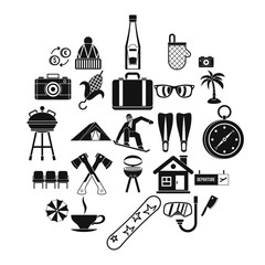 Leave of absence icons set. Simple set of 25 leave of absence vector icons for web isolated on white background