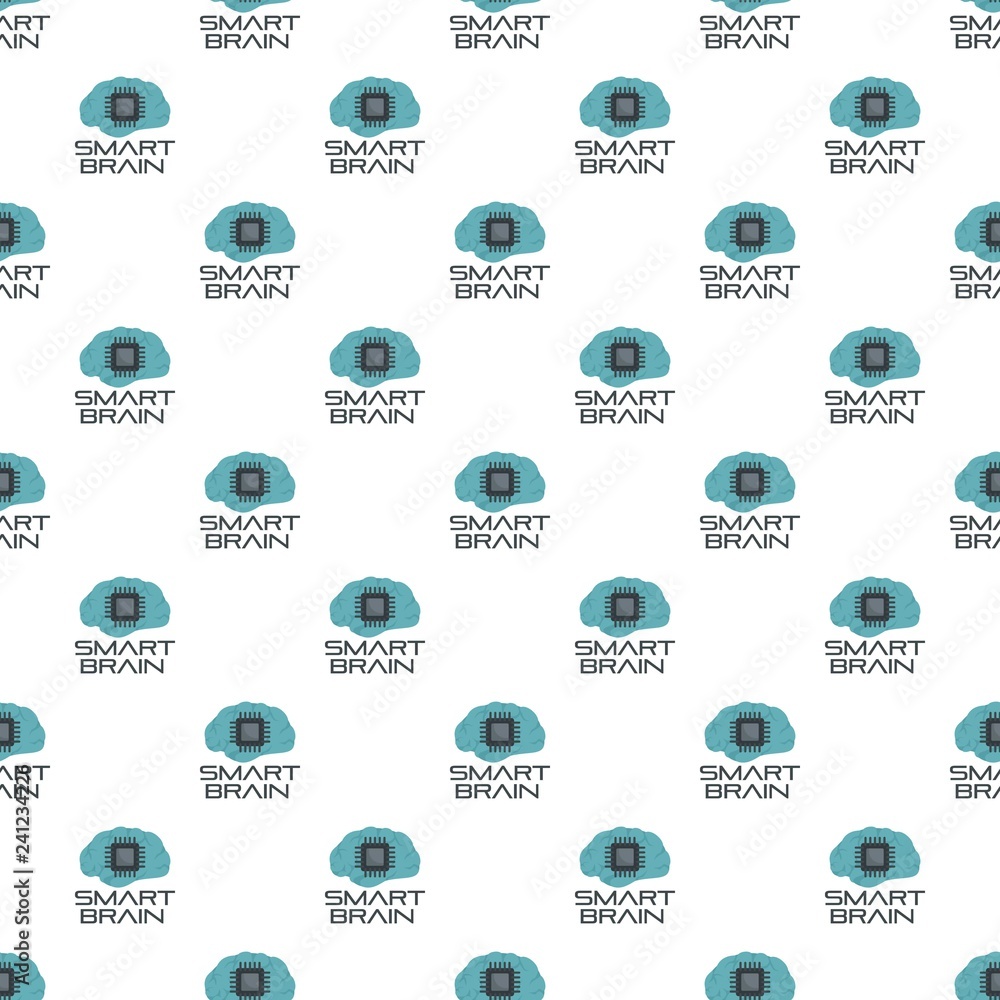 Poster smart brain pattern seamless vector repeat for any web design