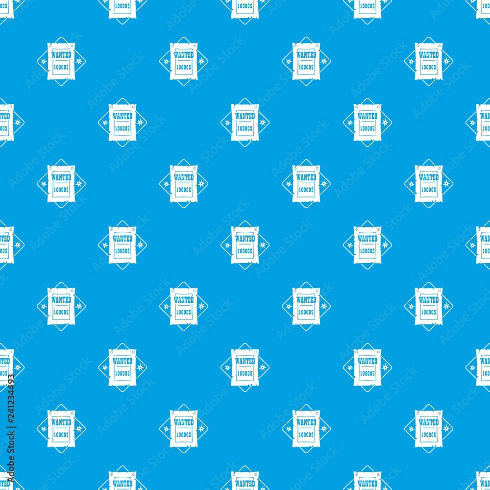 Poster wanted pattern vector seamless blue repeat for any use